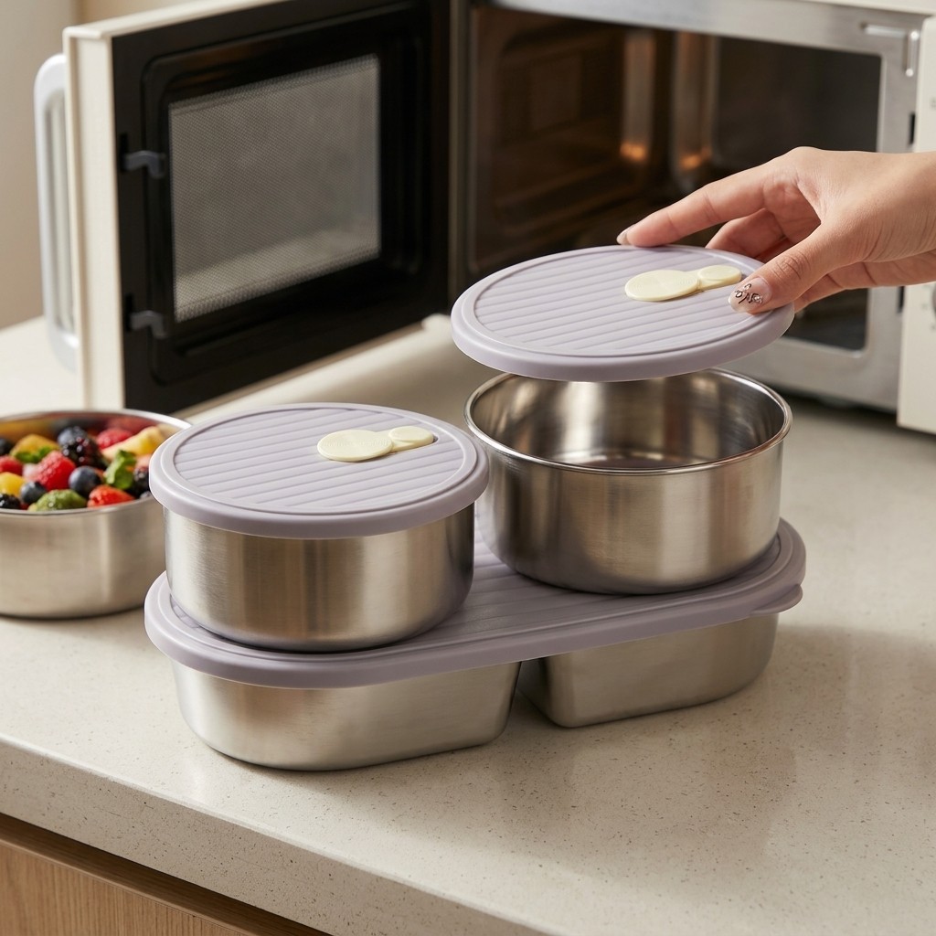 Meal Prep Kinder - Microwavable 304 Stainless Steel Lunch Box