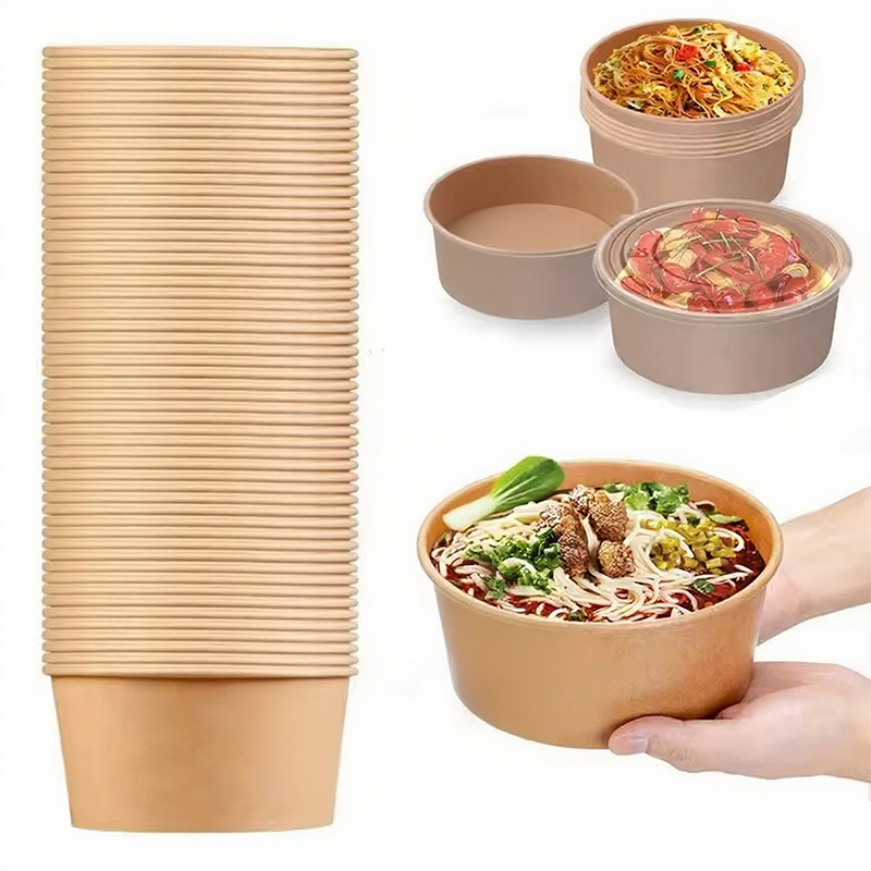 Meal Prep Plan - Kraft Paper Round Bowls Disposable Lunch