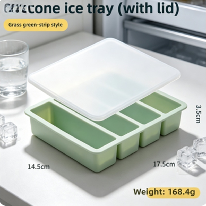Meal Prep Chia Pudding - Stackable Silicone Freezer Tray with Lid