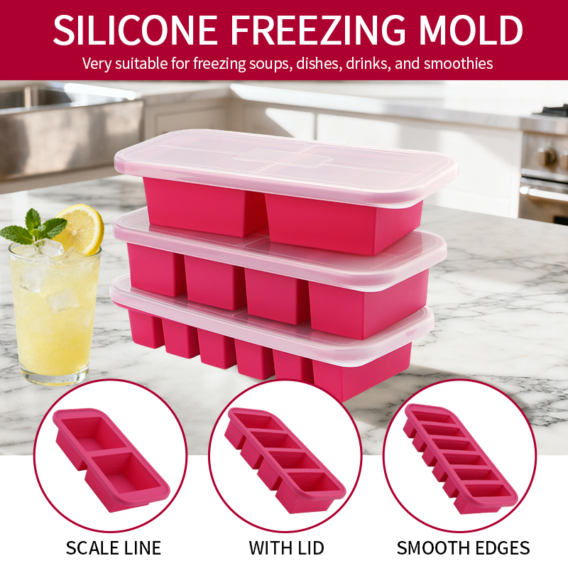 2 Or 3-Piece Silicone Freezer  - Meal Prep Menu ulasan dan harga