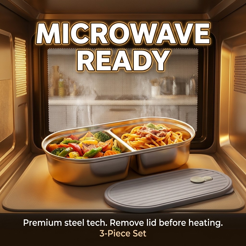 Microwavable 304 Stainless Ste - Meal Prep Kinder ulasan dan harga