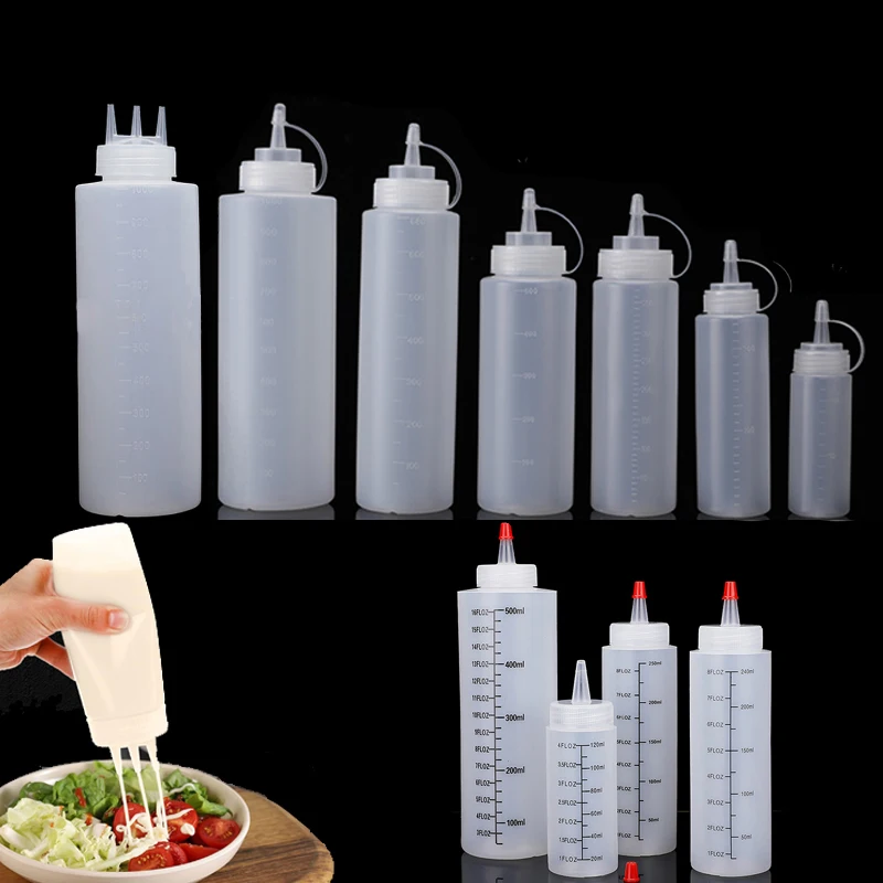 1Pcs Empty120ml-1000ml PE Plas - Sauce Squeeze Bottle ulasan dan harga