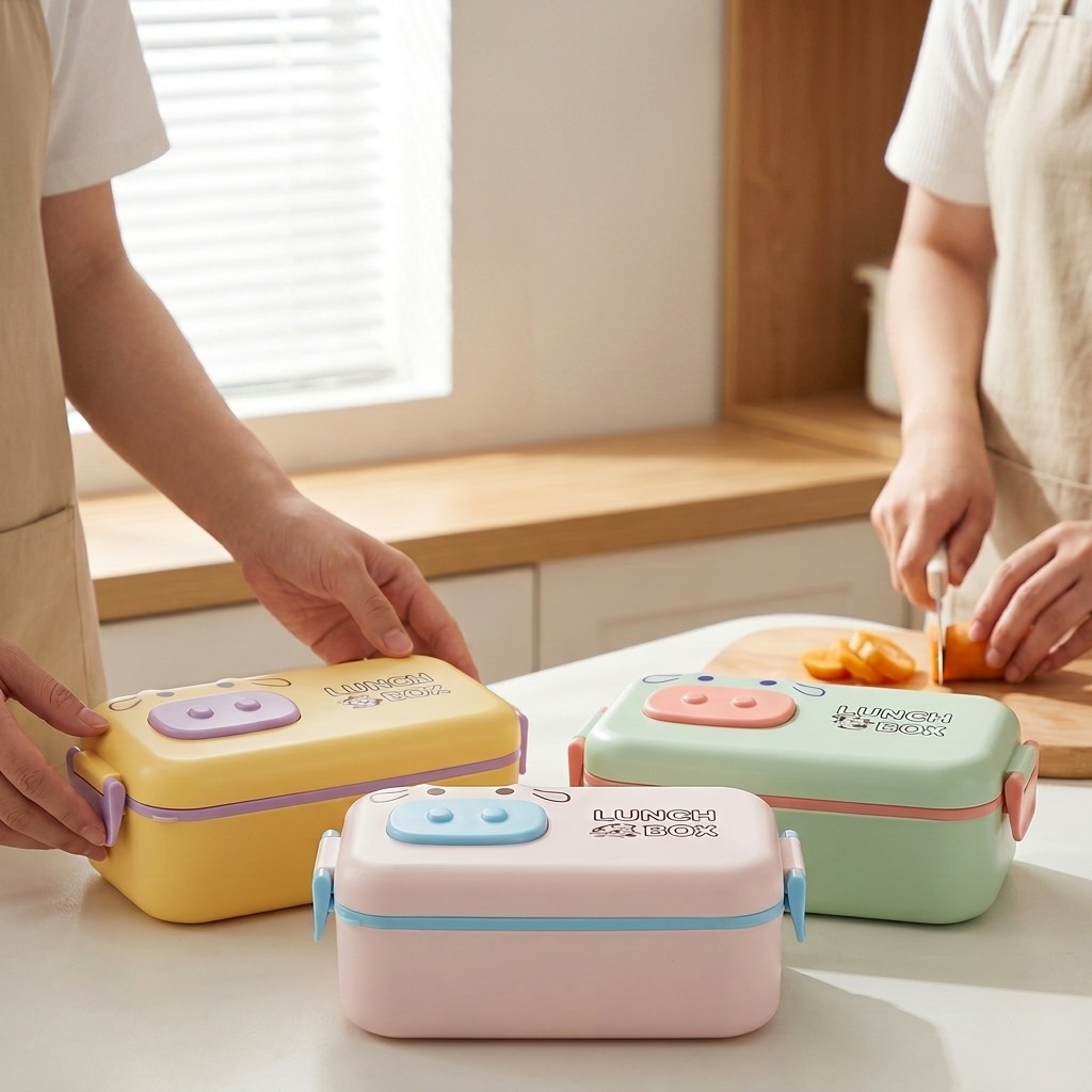 Kawaii Plastic Bento Box for K - Meal Prep Meal Ideas ulasan dan harga