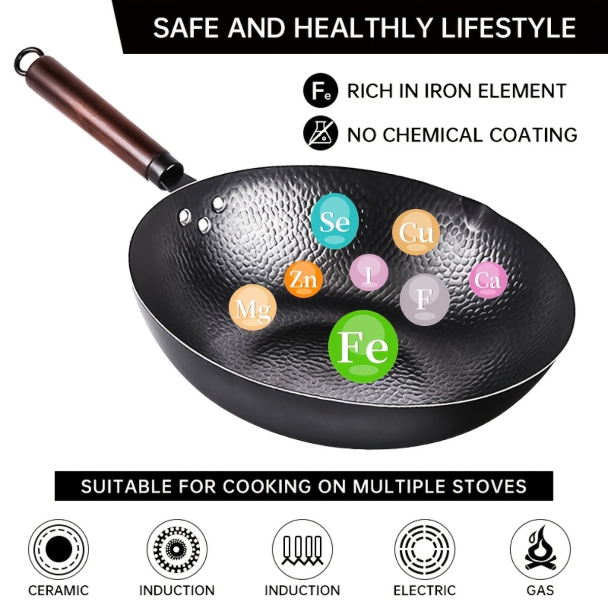 12.6 Inch Cast Iron Wok Set No - Meal Prep Rice ulasan dan harga