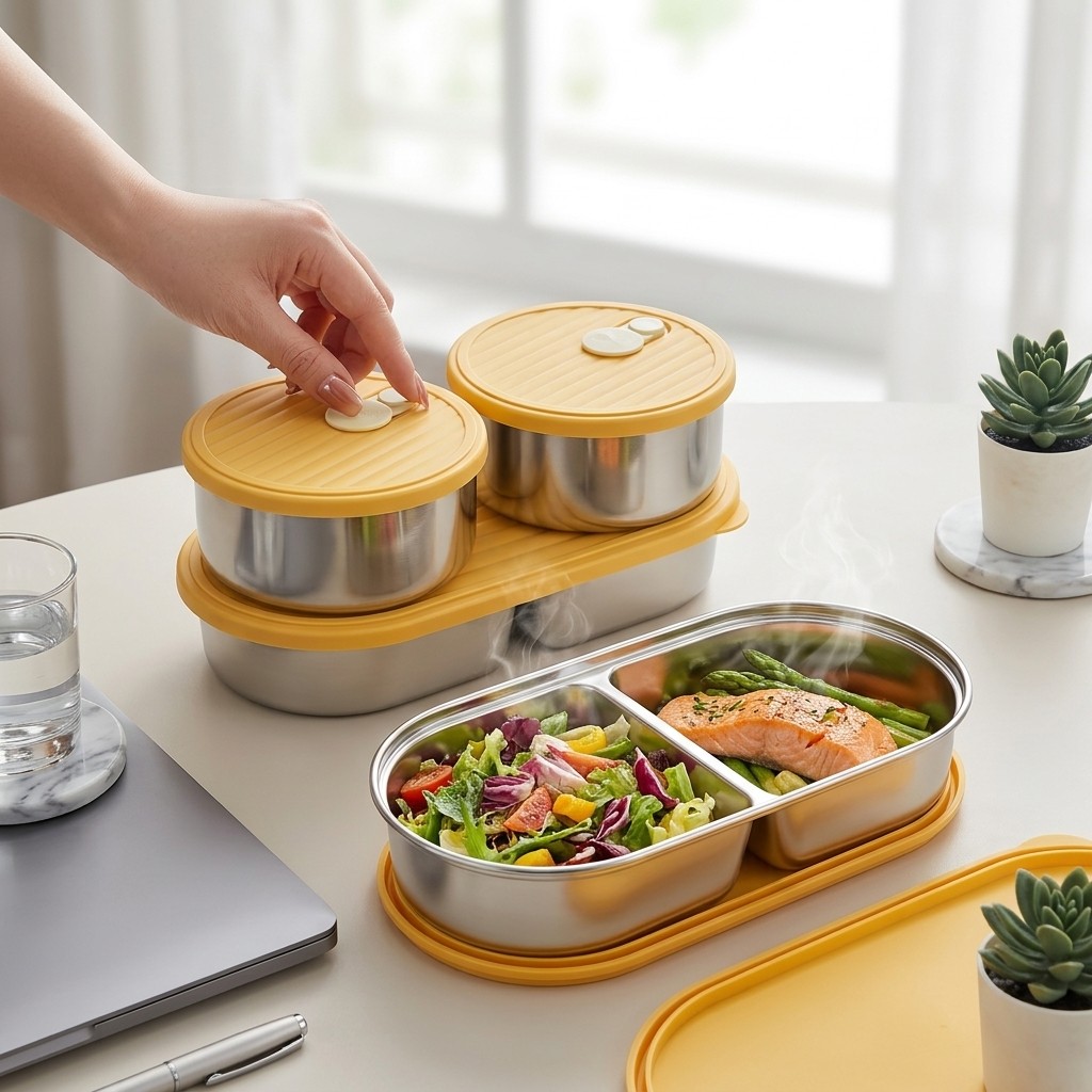 Microwavable 304 Stainless Ste - Meal Prep Meal Ideas ulasan dan harga