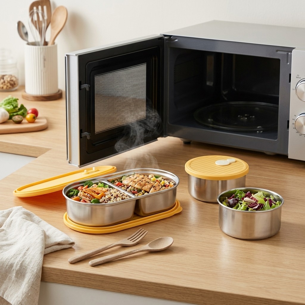 Microwavable 304 Stainless Ste - Meal Prep Meal Ideas ulasan dan harga
