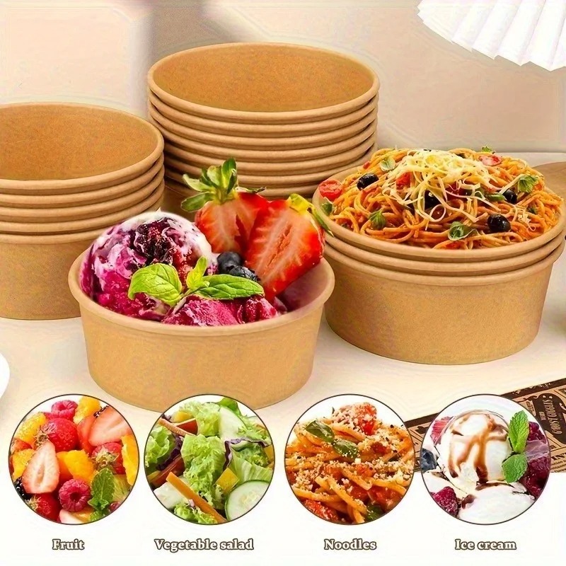 Kraft Paper Round Bowls Dispos - Meal Prep Plan ulasan dan harga