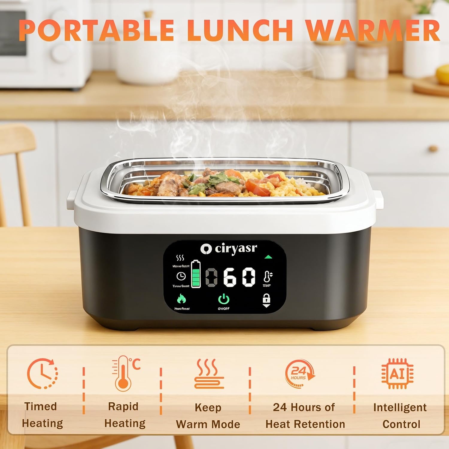 Powerful Electric Lunch Box, 1 - Stainless Bento Box ulasan dan harga
