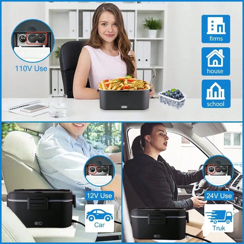 100W Electric Heated Lunch Box - Stainless Bento Box ulasan dan harga