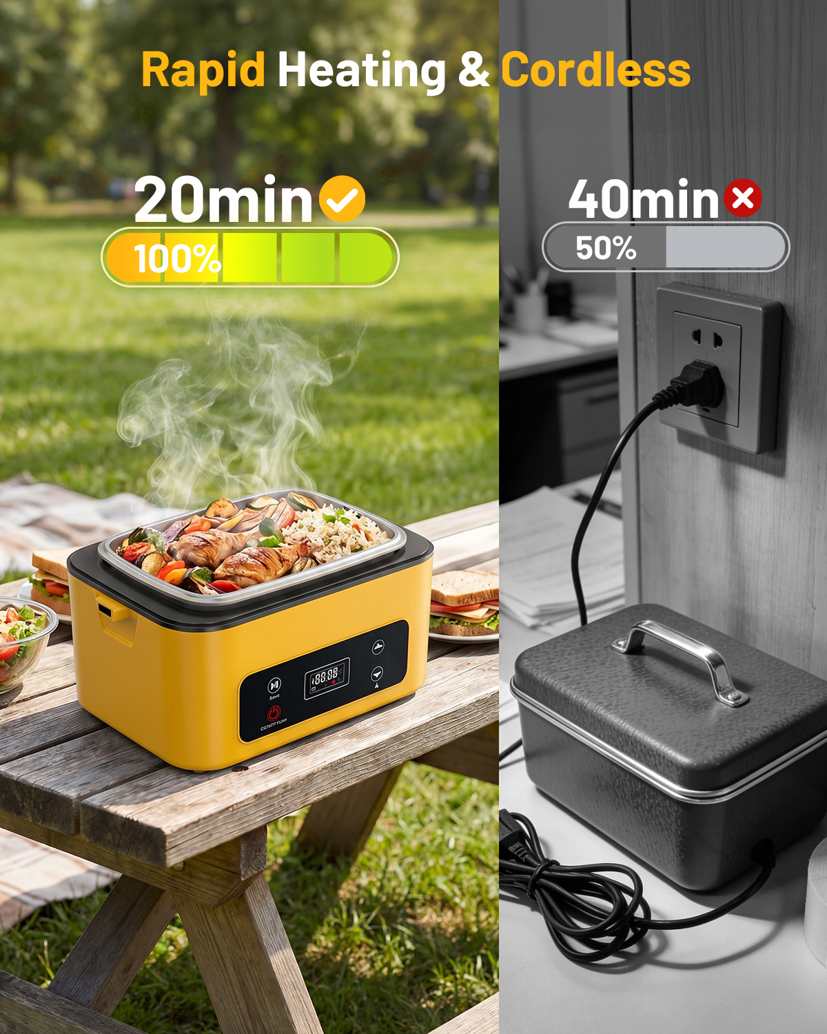 TaskStar Portable Heated Lunch - Stainless Bento Box ulasan dan harga