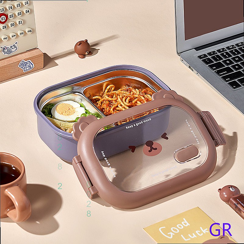 Cute Bear Stainless Steel Insu - Stainless Bento Box ulasan dan harga