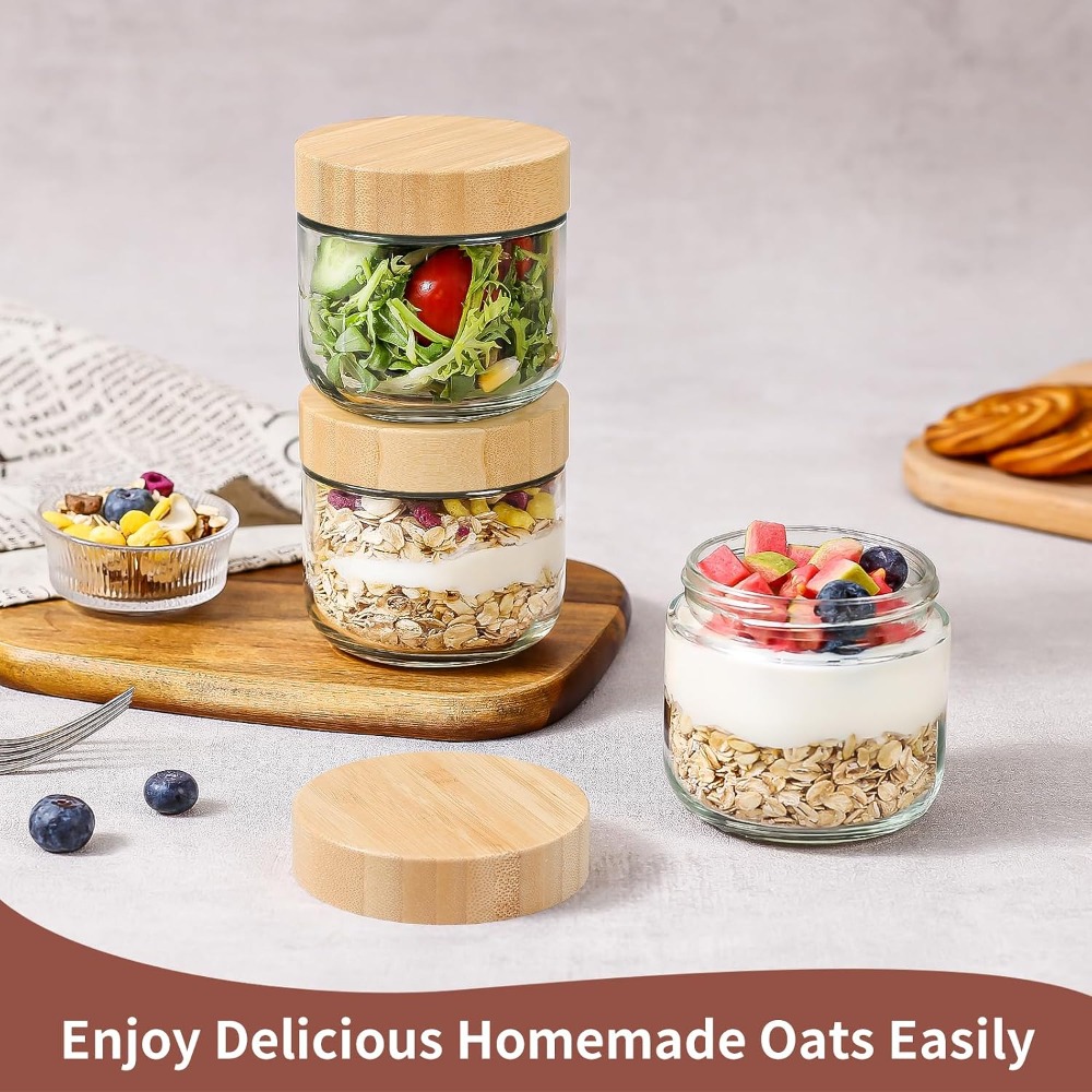 10 Oz Overnight Oats Container - Meal Prep Chia Pudding ulasan dan harga